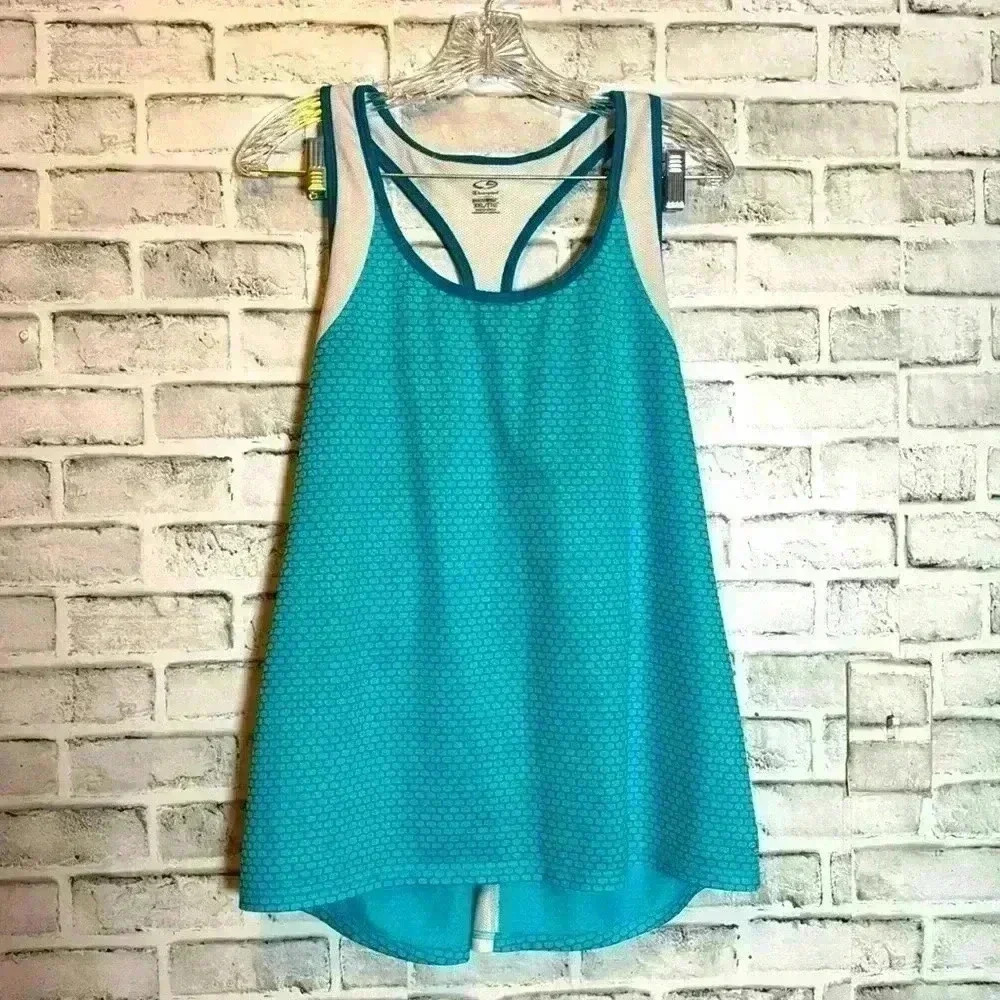 Champion racer back tank top size XXL pretty blue and white excellent condition